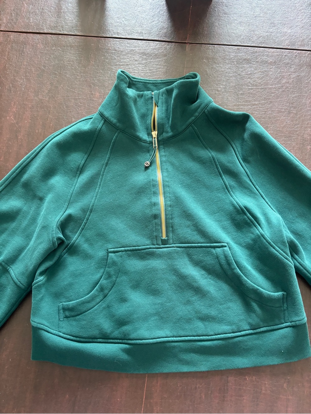 lululemon athletica Teal Half-Zip Pullover with Gold Zipper